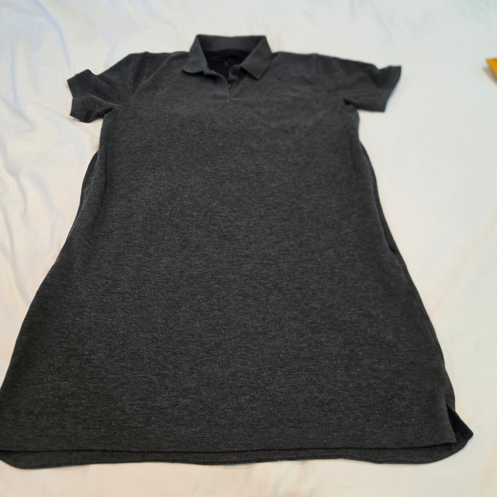 Nike Polo Dress Women Large Charcoal Gray Excellent Dri-FIT Pique AJ5690-010